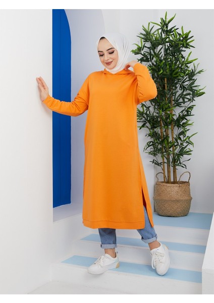 Kapüşonlu Bayan Sweatshirt Orange (3007-070) modelleri