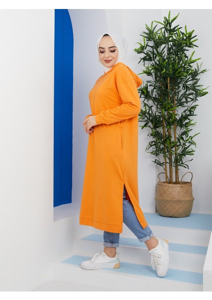 Kapüşonlu Bayan Sweatshirt Orange (3007-070) fırsatları