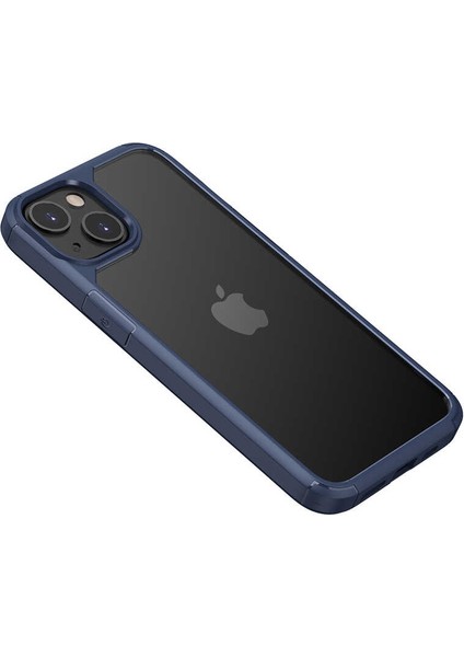 Apple iPhone 13 Mini Kılıf Arkası Şeffaf Roll Kapak - Mavi