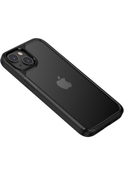 Apple iPhone 13 Mini Kılıf Arkası Şeffaf Roll Kapak - Siyah