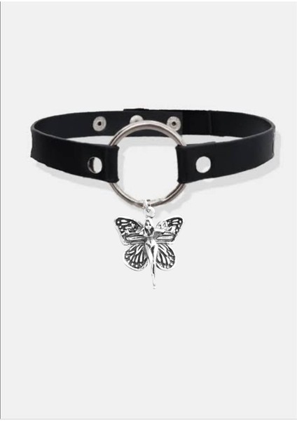 Touz Moda Gothic Winged Woman Choker Kolye