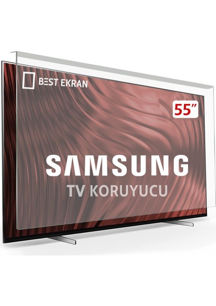 Samsung QE55Q80T Tv Ekran Koruyucu - Samsung 55" Inç 139 Ekran Koruyucu Şeffaf Panel