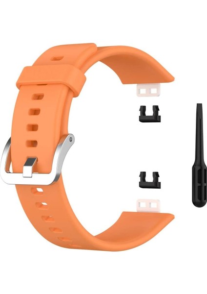 Huawei Watch Fit Elegant Için Silikon Kordon Turuncu
