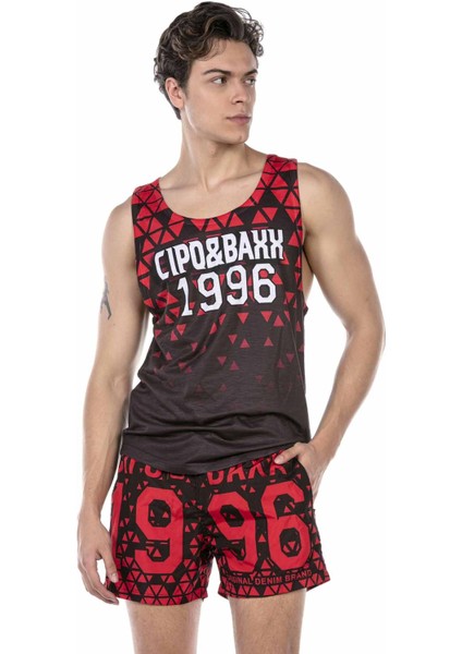 CUK247 Kırmızı Deniz Şortu Atlet Takım