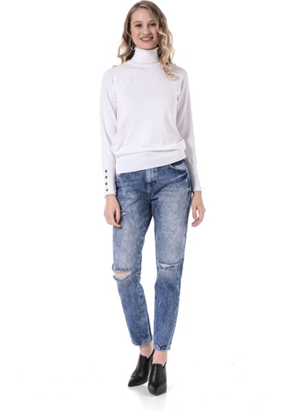 WD447 Mom Jeans Buz Mavisi indirimleri