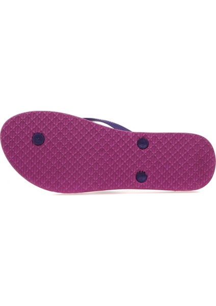 Yaprak Desenli Parmak Arası Mor Plaj Terliği modelleri