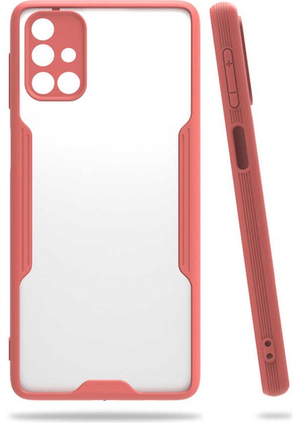 Galaxy M31S Kılıf Arkası Mat Kamera Korumalı Silikon - Pembe
