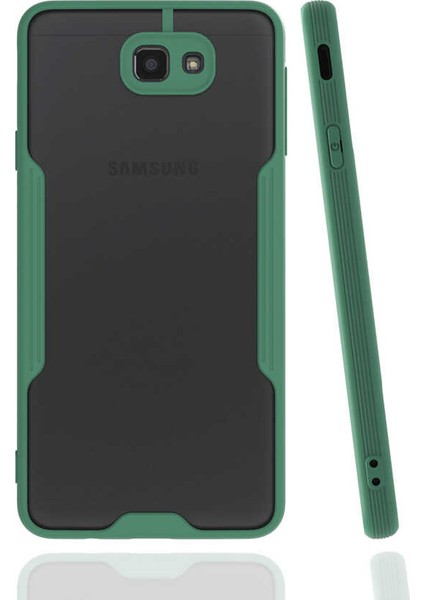 Galaxy J7 Prime Kılıf Arkası Mat Kamera Korumalı Silikon - Koyu Yeşil