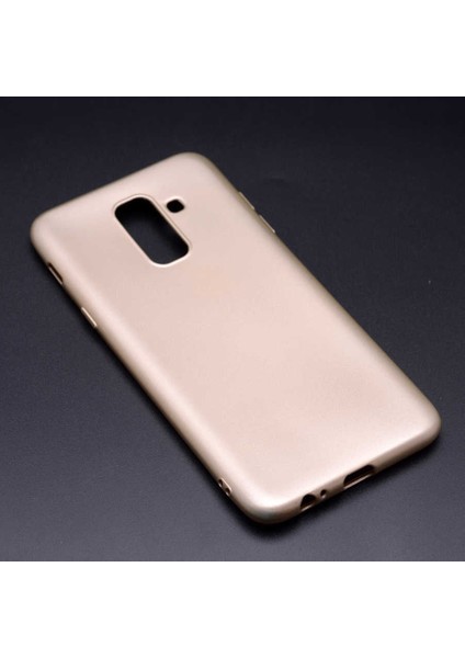 Galaxy A6 Plus 2018 Kılıf Silikon Yumuşak Dokulu Premium- Gold