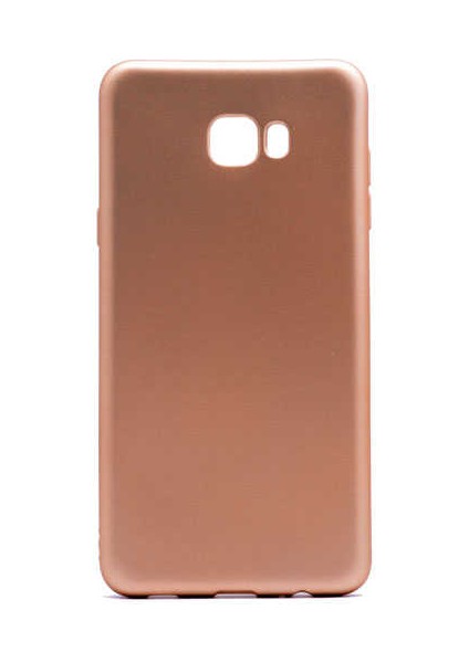 Galaxy C7 Pro Kılıf Silikon Yumuşak Dokulu Premium- Gold