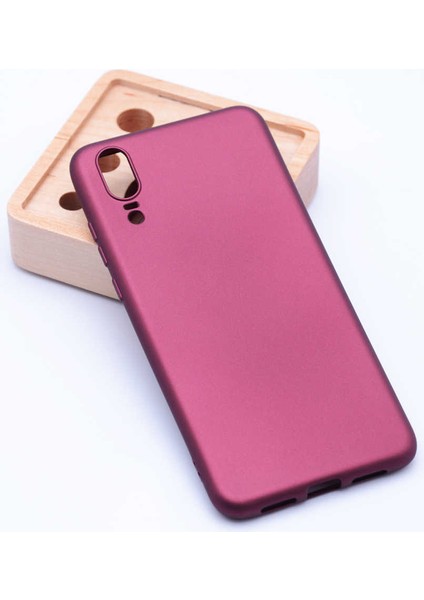 Huawei P20 Kılıf Silikon Yumuşak Dokulu Premium- Mürdüm