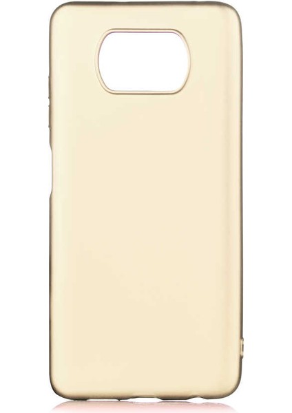 Xiaomi Poco X3 Kılıf Silikon Yumuşak Dokulu Premium- Gold