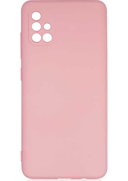 Galaxy A51 Kılıf Lansman Içi Kadife Silikon- Pembe Açık