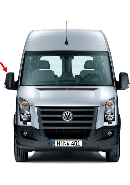 Vw Volkswagen Crafter 2006-2016 Sağ Yan Dış Dikiz Aynası Camı Üst Büyük Elektrik Isıtmalı 2E0857588A