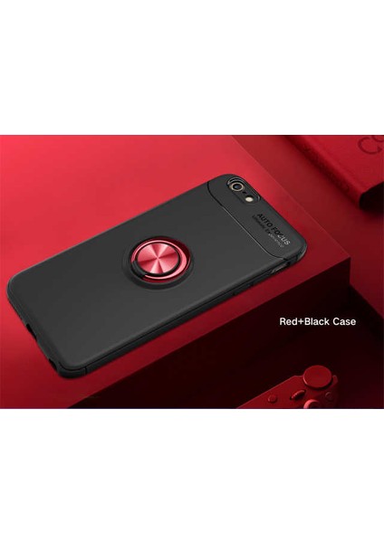 Apple iPhone Se 2020 Kılıf Yüzüklü Silikon Range - Siyah-Kırmızı