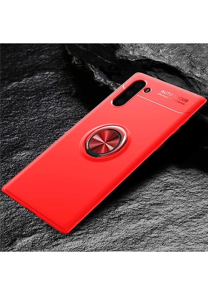 Galaxy Note 10 Kılıf Yüzüklü Silikon Range - Kırmızı