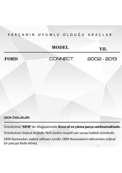 Ford Connect Için Arka Silecek Motor Dişlisi