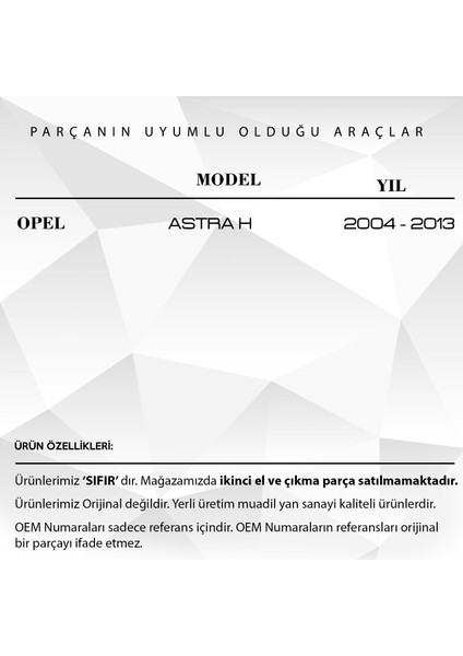 Opel Astra H Için Cam Düğme Kapağı