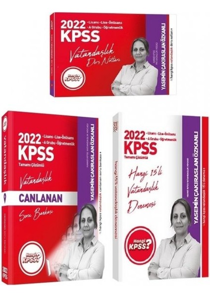 Hangi KPSS 2022 Vatandaşlık Ders Notları + Soru + 15 Deneme 3'lü Set