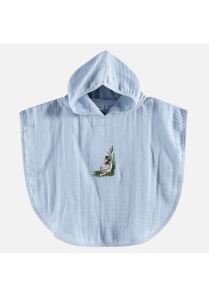 Ördek Nakışlı Çocuk Müslin Panço