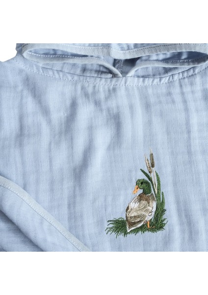 Ördek Nakışlı Çocuk Müslin Panço fiyatları