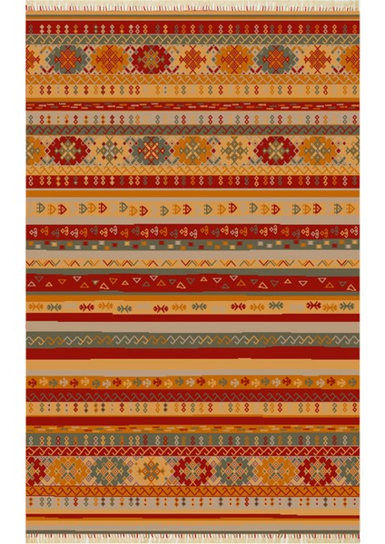 Zara Zr 12 Red Autumn Otantik Desenli Tensel Kullanılarak El Emeği ile Özel Tezgahlarda Üretilen Modern Uşak Halısı