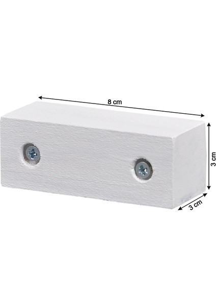 Masa Sandalye Mobilya Ünite Kanepe Sehba Koltuk Ayak Yükseltici Ağaç Takoz 4'lü Set Boy 3 cm En 8 cm Beyaz