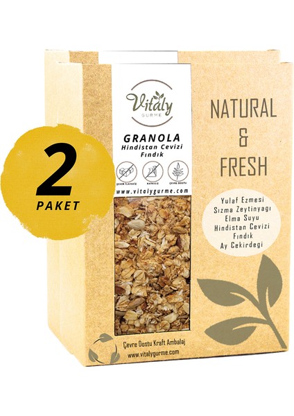 Katkısız Granola Hindistan Cevizi - Fındık 2 x 320 gr