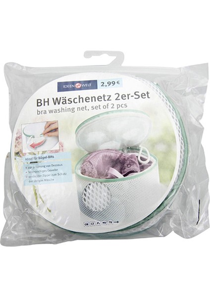 İç Çamaşırı Filesi 2'li Set İnce Dokunmuş File Yeşil Beyaz Renkli