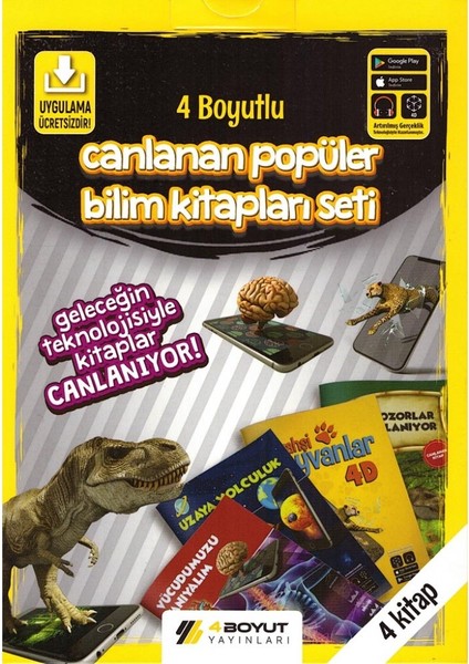 4boyut Yayınları 4 Boyutlu Canlanan Popüler Bilim Kitapları Seti