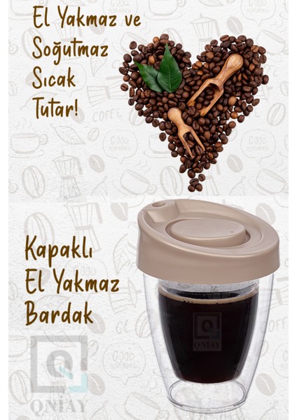 Çift Cidarlı Espresso Lungo Kahve Bardağı Kapaklı El Yakmaz Bardak Americano Latte Coffe Çay Ev Ofis Kamp Seyahat Çift Çidarlı Bardak Termos