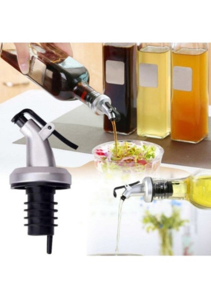 2 Adet Kapaklı Şişe Ucu Servis Aparatı Damlalık Yağdanlık Tıpa Mantar