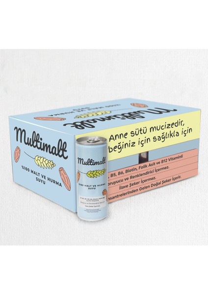 Malt Içecek Malt ve Hurma Suyu 24 Adet 250 ml