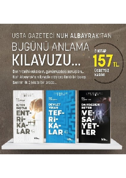 Bugünü Anlama Kılavuzu 3'lü Set ( Içten Dıştan Entrikalar - Devlet Yıkan Tefrikalar - Darbeden Beter Vesayetler ) - Nuh Albayrak - Ktb Yayınları