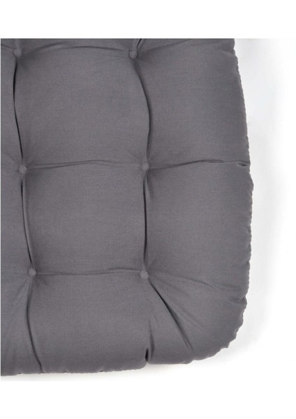 6'lı Pofidik Natura 40 x 40 cm Oval Bağcıklı Sandalye Minderi Seti -Antrasit