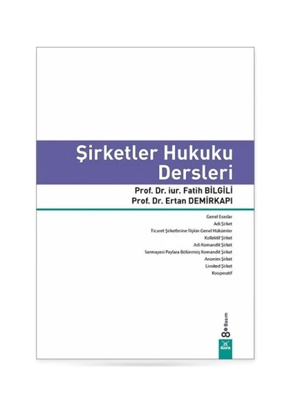 Şirketler Hukuku Dersleri 8.baskı