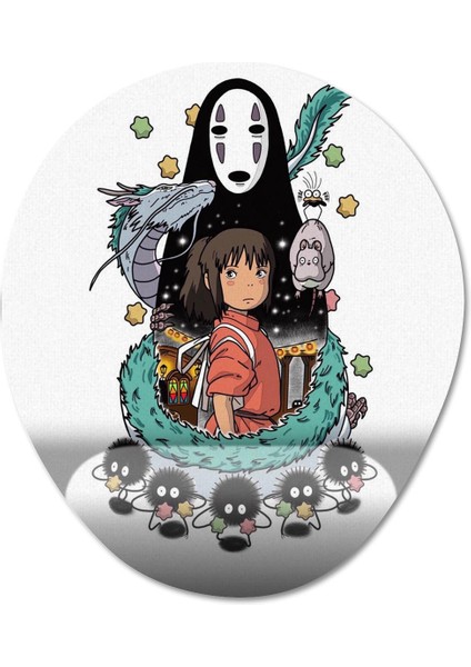 Studio Ghibli Spirited Away Bilek Destekli Mousepad Model - 7 Oval