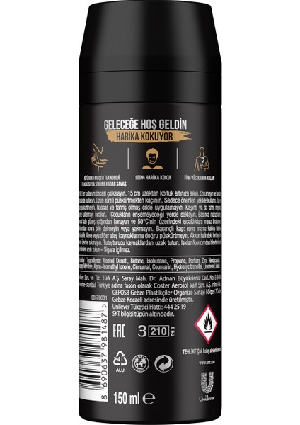 Men Deodorant Leather & Cookies 150 ml x 4