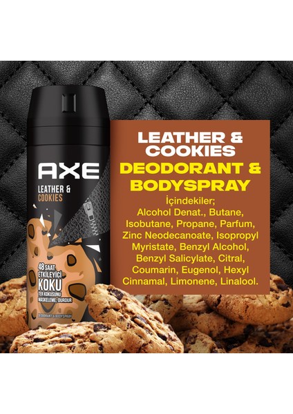 Men Deodorant Leather & Cookies 150 ml x 4
