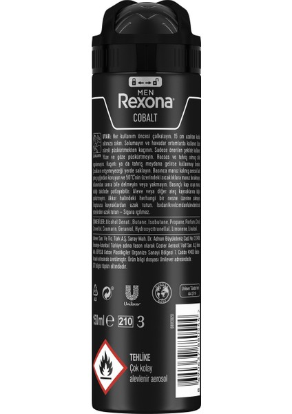 Men Deodorant Active Fresh Cobalt 150 ml x 6