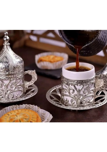 Gümüş (2)Adetfincan Kahve fincanı,Fincan ve tabak takımı,Modern kahve fincanları,El yapımı fincan takımı indirimleri