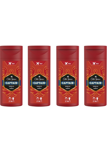 Duş Jeli & Şampuan 50 ml Captain x 4