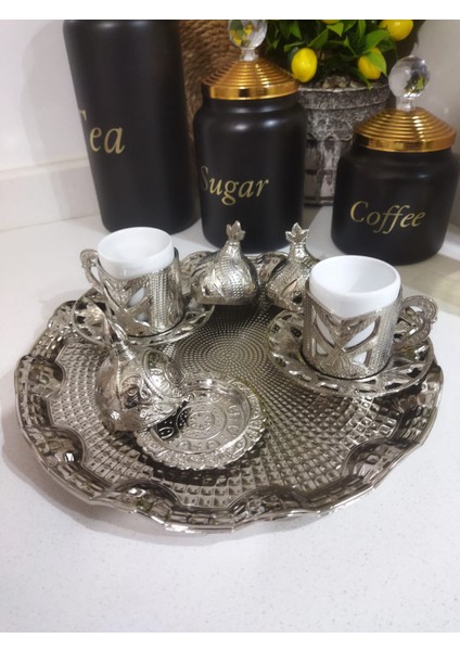 Gümüş 2 Li Set Fincan Takımı , Kahve Fincanı , Hediye Ymnbakırcılık Kahve fincanı,Fincan ve tabak takımı,Modern kahve fincanları,El yapımı fincan takımı