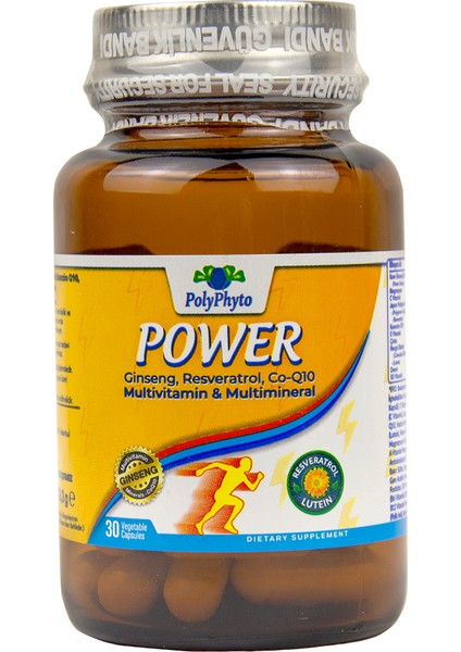 Power - Ginseng, Resveratrol, CO-Q10 30 Bitkisel Kapsül