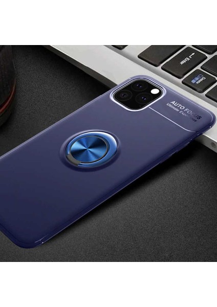 Apple iPhone 11 Pro Max Kılıf Yüzüklü Silikon Range - Mavi
