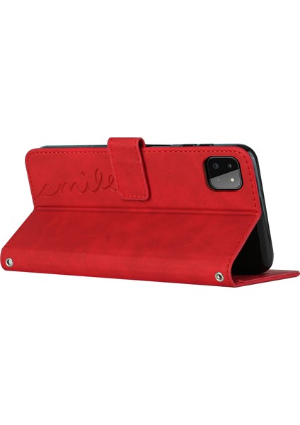 Samsung Galaxy A22 5g Kırmızı Için Deri Fe Pu Kılıf (Yurt Dışından) fırsatları