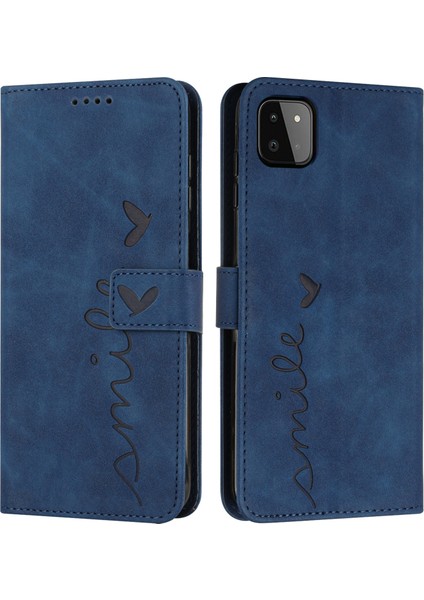 Samsung Galaxy A22 5g Mavi Için Cilt Fe Pu Kasası (Yurt Dışından) modelleri