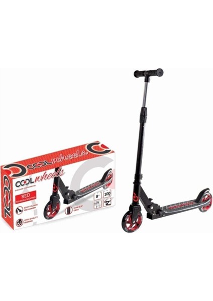 Cool Wheels 8+ Katlanır Scooter Kırmızı Siyah 8+ Yaş 100 kg Taşır