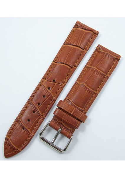 Bizon Taba Deri Saat Kordonu 20MM Açık Kahverengi Spor Kayışı Kro