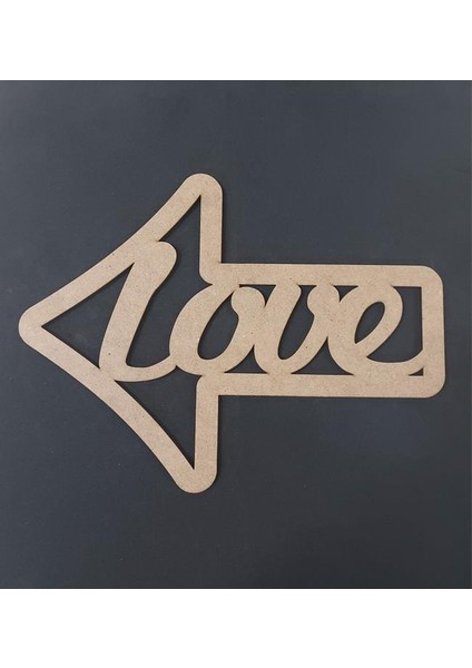 Ahşap Love Yön Işareti 30X22CM